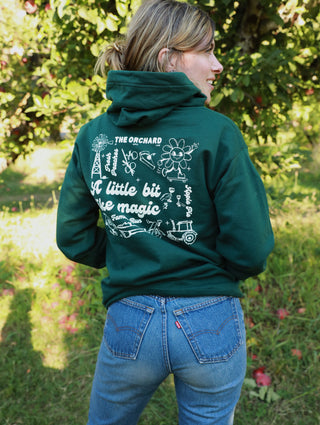 "A Little Bit Like Magic" Hoodie in Forest Green